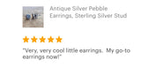 Antique Sterling Silver Pebble Earrings