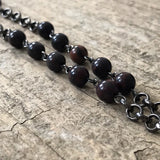 Men's Jasper Stone Rosary Necklace