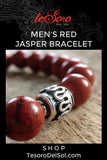 Mens Red Jasper Bracelet - 8mm Beads