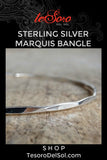 Sterling Silver Marquis Diamond<br>Bangle Bracelet