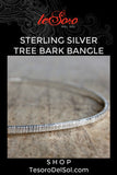 Sterling Silver Tree Bark<br>Bangle Bracelet